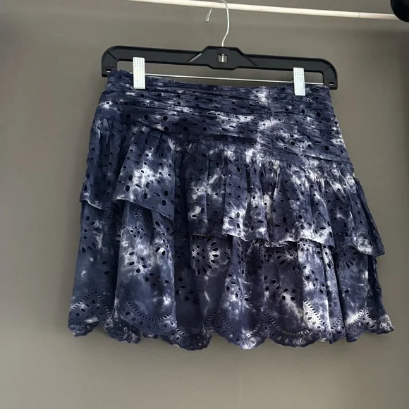 LoveShackFancy Navy Tie-Dye Ruffle Skort - Picture 3 of 5